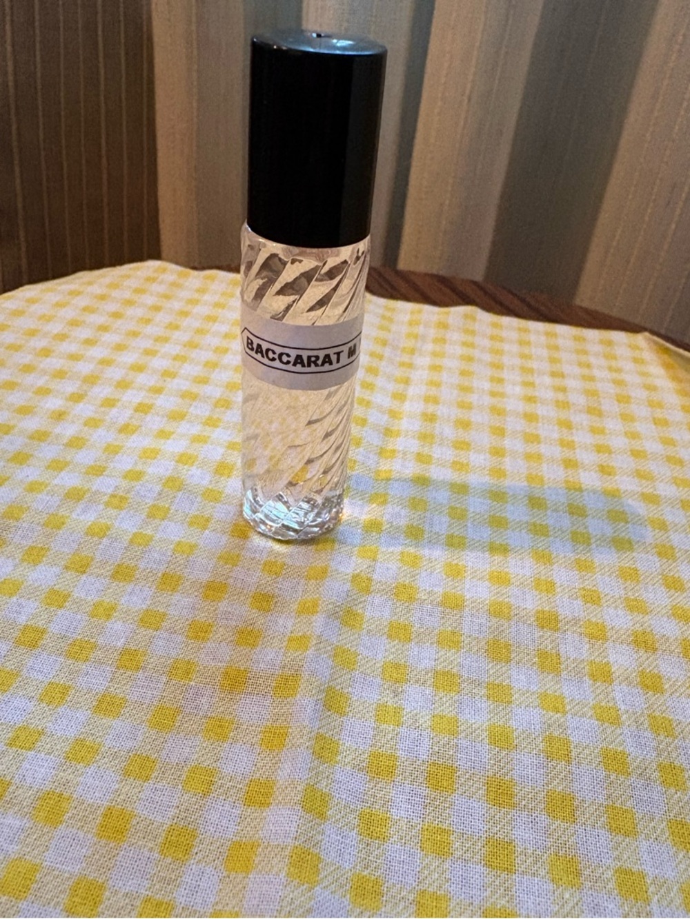 Baccarat’s  Oil    Clear Crystal Bottle with Black Cap